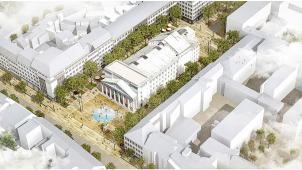 <p>So könnte der Aachener Theaterplatz in der Zukunft aussehen.</p>