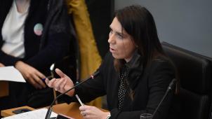 <p>Christine Mauel (PFF-MR) im Wallonischen Parlament</p>