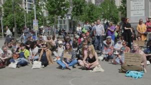 <p>Unter anderem wurde am Samstag in Löwen protestiert.</p>