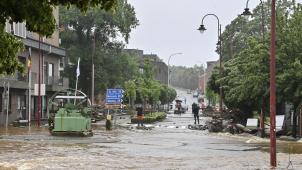 <p>Das Hochwasser hatte in Eupen eine Schneise der Verwüstung hinterlassen.</p>