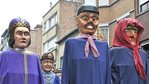 <p>Die „Riesen von Lüttich“ sind in diesem Sommer im Aachener Centre Charlemagne zu bestaunen.</p>