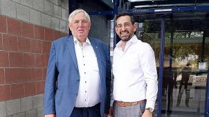 <p>Minister Antonios Antoniadis (r.) mit seinem NRW-Amtskollegen Karl-Josef Laumann.</p>