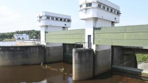 <p>Die Wesertalsperre kurz nach der Flut im Juli 2021</p>