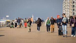 <p>Verhaltenes Pfingstwochenende an der belgischen Küste – viele blieben angesichts des Wetters lieber zuhause.</p>
