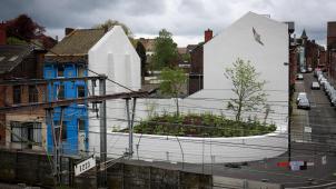 <p>Ein Blick von obenauf die Gedenkstätte in Marcinelle</p>