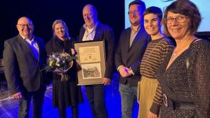 <p>Wurde offiziell verabschiedet: Eupens ehemaliger Sportschöffe Werner Baumgarten (3.v.l.) im Kreise des Kollegiums.</p>