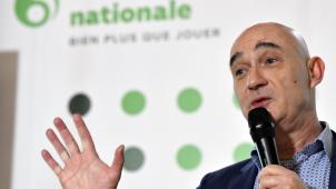 <p>Jannie Haek, CEO der Nationallotterie, bei der Vorstellung der Jahresergebnisse</p>