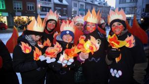 <p>Die olympischen Fackelläufer waren zu Gast.</p>