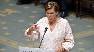 <p>Els Van Hoof bei einer Rede in der Kammer</p>