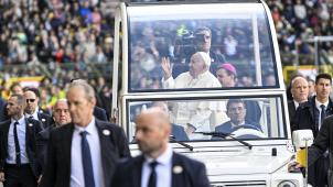 <p>Papst Franziskus bei seinem Besuch im in Brüssel</p>