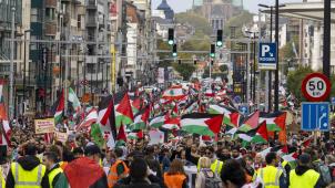 <p>Über 32.000 Menschen gingen am Sonntag in Brüssel auf die Straße, um einen Waffenstillstand in Gaza und Libanon zu fordern.</p>