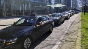 <p>Dieses Bild einer Protestaktion von Taxifahrern in Brüssel entstand Anfang März 2024.</p>