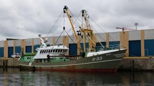<p>Ein Fischerboot im Hafen von Ostende</p>