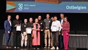 <p>Vertreter von Graphic House, Zikuwi und Ligna Systems nahmen die Eifel Awards entgegen.</p>