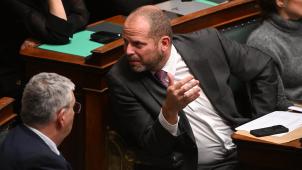 <p>Theo Francken während einer Plenarsitzung in der Kammer</p>