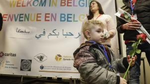 <p>Syrische Flüchtlinge, die 2017 durch einen humanitären Korridor den Weg nach Belgien fanden.</p>