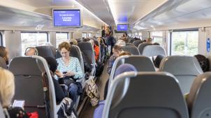 <p>Die Bahnkunden sollen künftig über 5G statt WLAN surfen.</p>