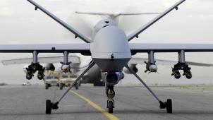 <p>Eine bewaffnete Drohne MQ-9B der US-Armee</p>