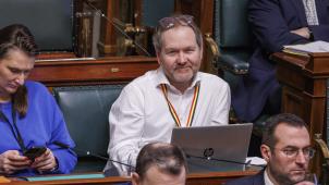 <p>Luc Frank im Kammerplenum während der Debatte über die Regierungserklärung</p>