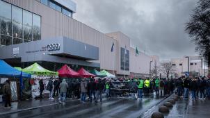 <p>Vor dem Audi-Werk in Foret wurde in den letzten Wochen immer wieder gestreikt.</p>