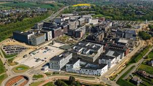 <p>Ein Blick von oben auf das Gelände der Uniklinik in Löwen</p>