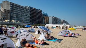 <p>Ein Blick auf den Strand der Küstengemeinde Blankenberge</p>