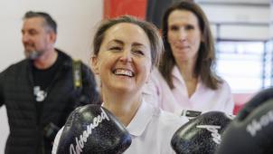<p>Boxtraining in Anderlecht: Prinzessin Claire setzt Zeichen für Integration durch Sport.</p>
