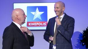 <p>Kinepolis-CEO Eddy Duquenne (links)im Gespräch CFO Pieter-Jan Sonck (rechts)</p>