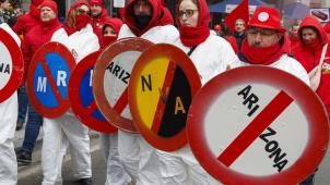 <p>Nationale Kundgebung im Februar gegen die Regierungspolitik</p>