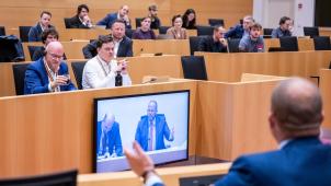 <p>Theo Francken bei der Sitzung des Kammerausschusses</p>