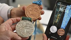 <p>Die Silbermedaille von Atlanta 1996 und die Bronzemedaille von Sydney 2000.</p>