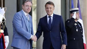 <p>Am 29. April empfing der französische Staatspräsident Emmanuel Macron (r.) Belgiens Premier Bart De Wever im Elysee.</p>