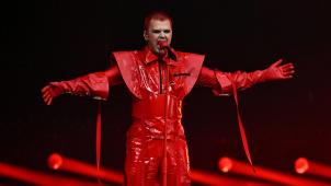 <p>Red Sebastian bei seinem Auftritt am Dienstagabend in Basel</p>