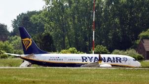 <p>Diese Ryanair-Maschine sorgte am Dienstagvormittag für Chaos am Flughafen.</p>