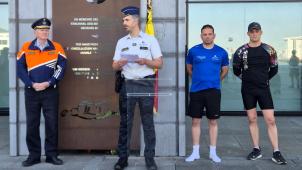 <p>Polizeiinspektor Jorge Carreira Monteiro (3.v.l.) war am Mittwoch bei dem Pressetermin in Brüssel dabei.</p>