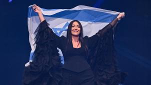 <p>Yuval Raphael nach ihrem Auftritt beim ESC in Basel.</p>