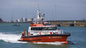 <p>Das Seenotrettungsboot Orinoco, aufgenommen im Einsatz während des Starts einer großangelegten maritimen Sicherheitsoperation in der vergangenen Woche.</p>