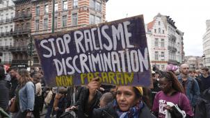 <p>Eindrücke einer Demonstration gegen Rassismus in Brüssel</p>