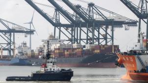 <p>Ein Blick in den Hafen von Antwerpen</p>