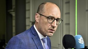 <p>Vize-Premier Vincent Van Peteghem trat nach der Sitzung des Kernkabinetts vor die Presse.</p>