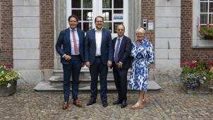 <p>Frans Weekers, Jérôme Franssen, Michel-Etienne Tilemans, Patricia Creutz-Vilvoye (v.l.) während des Benelux-Treffens in Eupen.</p>