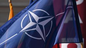 <p>Die Flagge der NATO weht in Litauen</p>