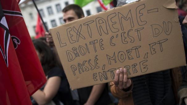 <p>Mai 2014: Kundgebung in Brüssel gegen den aufkommenden Rechtsextremismus in Europa.</p>