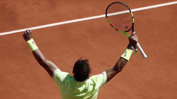 <p>Rafael Nadal feiert seinen Sieg gegen Roger Federer im Halbfinale der French Open.</p>
