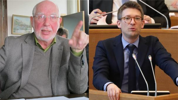 <p>Haben Kritik geäußert: Philippe Defeyt (links) und Pierre-Yves Dermagne (rechts).</p>