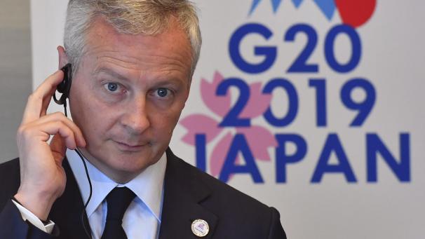 <p>Bruno Le Maire, Minister für Wirtschaft und Finanzen von Frankreich, bei der Pressekonferenz</p>