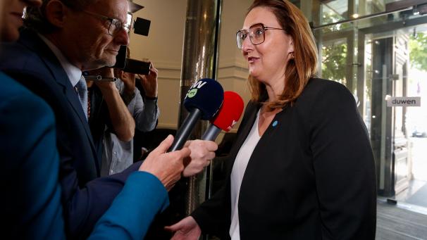 <p>Open-VLD-Präsidentin Gwendolyn Rutten forderte Bart De Wever auf, „klaren Wein einzuschenken“</p>