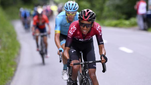 <p>Egan Bernal (vorne)</p>