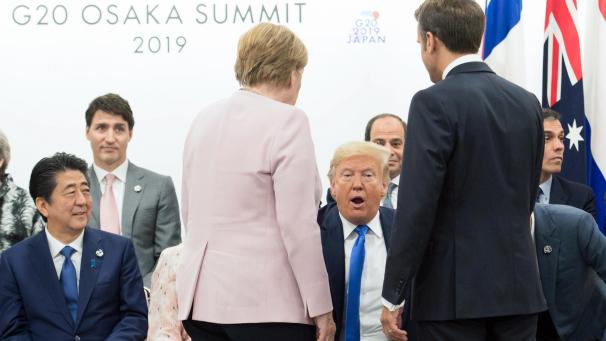 <p>Shinzo Abe, Premierminister von Japan, die deutsche Bundeskanzlerin Angela Merkel, US-Präsident Donald Trump und Frankreichs Präsident Emmanuel Macron (v.l.n.r.) beim G20-Gipfel.</p>