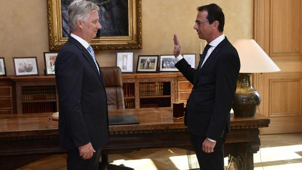 <p>Wouter Beke wird von König Philippe als neuer Arbeits- und Wirtschaftsminister vereidigt.</p>